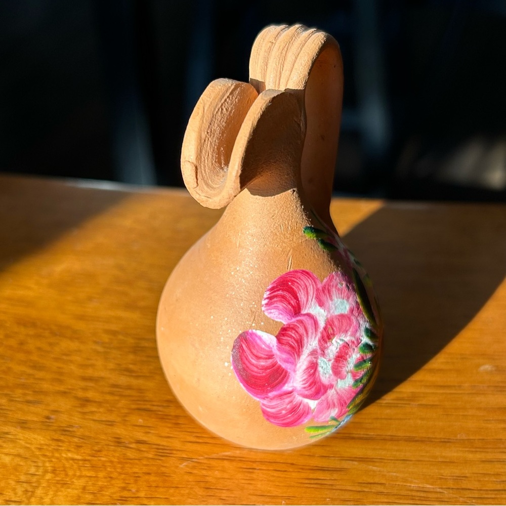 🔸 FINAL PRICE 🔸 Mini hand painted terracotta pitcher jug vase Portugal - Picture 4 of 8